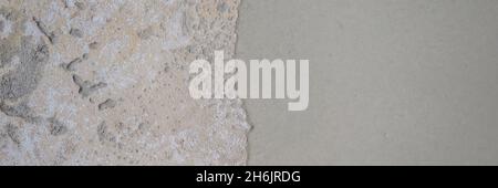 floor partially covering with self-levelling cement mortar BANNER, LONG FORMAT Stock Photo