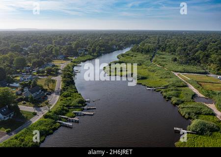 Aerial of Mastic Beach, Long Island, United States of America, North ...