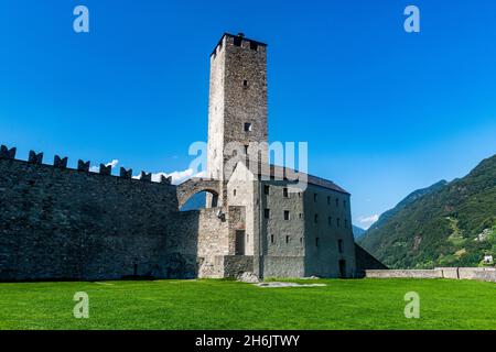 Castelgrande, Three Castles of Bellinzona UNESCO World Heritage Site, Ticino, Switzerland, Europe Stock Photo