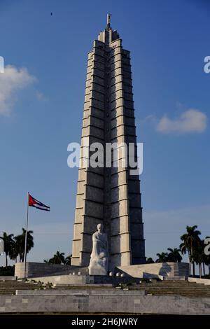 Jose Marti Monument in Plaza de la Revolucion (Revolution Square, Havana, Cuba, West Indies, Central America Stock Photo