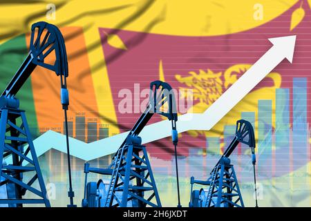 Sri Lanka oil industry concept, industrial illustration - lowering down ...