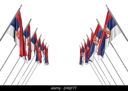 Flag of Serbia in the corner on white background. 3D rendering ...