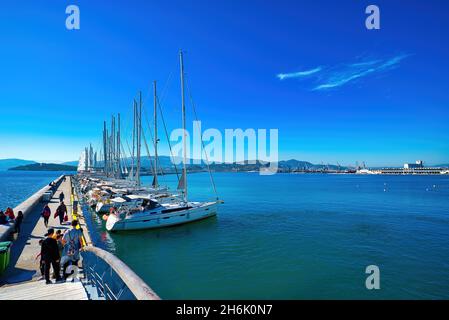 VOLOS, GREECE - Nov 04, 2021: On the seafront,at the town of Volos, Greece. Stock Photo