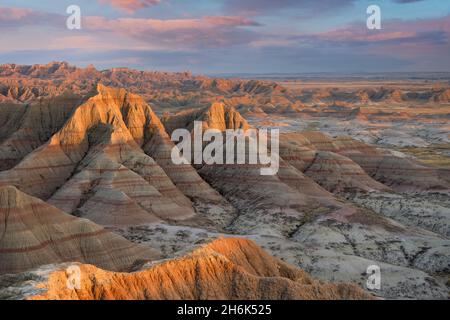 Badlands from Panorama Point of Badlands National Park near Interior, South Dakota on October 20, 2021 Stock Photo