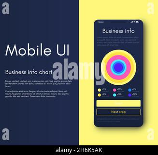 Vector graphics infographics with mobile phone. Template for creating mobile applications, workflow layout, diagram, banner, web design, business Stock Vector