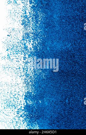 Uneven dark blue plaster applied to the wall surface. Artistic Rough Texture Of A Stylized Banner With Space For Text Stock Photo