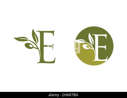 A vector illustration set of OIive Monogram Initial Logo Stock Vector