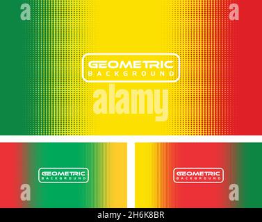 A vector Illustration set of Rasta Color Geometric Background Stock Vector