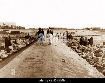 Hindiya Barrage, Iraq, photo dated October 1897 Stock Photo