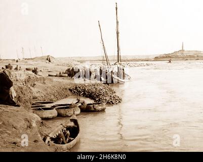 Hindiya Barrage, Iraq, photo dated January 1898 Stock Photo