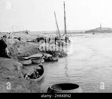 Hindiya Barrage, Iraq, photo dated January 1898 Stock Photo