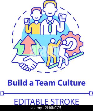 Build team culture concept icon Stock Vector
