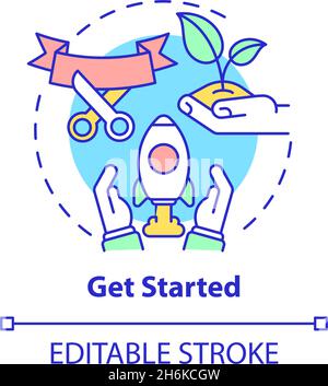 Get started concept icon Stock Vector