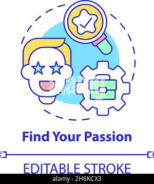 Find your passion concept icon Stock Vector