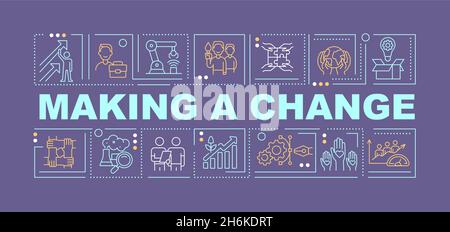 Making change and transformation word concepts banner Stock Vector