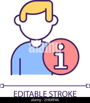 Personal information RGB color icon Stock Vector