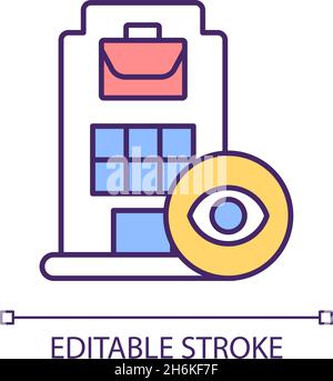 Research company RGB color icon Stock Vector