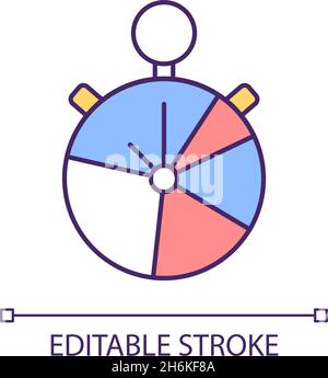 Stopwatch RGB color icon Stock Vector