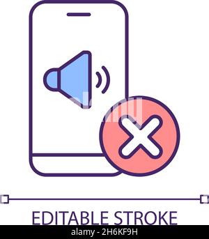 Silent mode RGB color icon Stock Vector