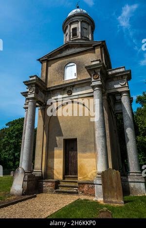 Overpowering grand Mistley Tower, Mistley Towers are the twin towers of the now demolished Church of St. Mary the Virgin at Mistley in Essex England Stock Photo