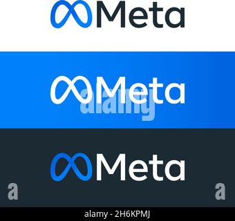 Odessa, Ukraine, November 11, 2021: Meta logo isolated on white background. Social network Facebook rebranding name to Meta Stock Vector
