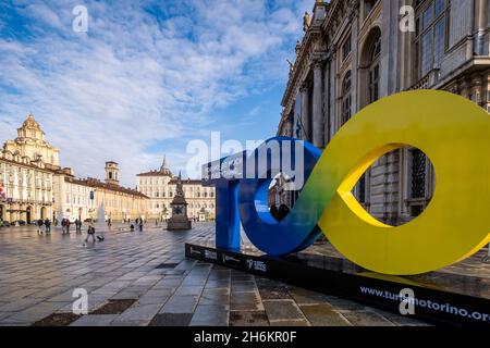 Torino so much of everything : the new brand of the city  on the occasion of the Nitto Atp Finals. Turin, Italy - Novembre 16 , 2021. Stock Photo