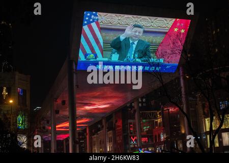 Xi-Biden virtual summit. 16-Nov-2021 Stock Photo