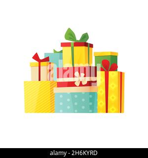 Different gift boxes. Vector illustration. Stock Vector