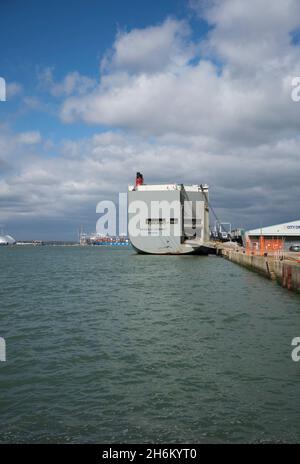 Container Ship Docked at Southampton Stock Photo