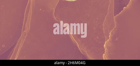 Gold Background. Red Volcanic Splash. Brown Heat Stock Photo
