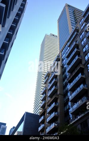 Residential Buildings in Downtown Toronto on the lake shore of Ontario ...