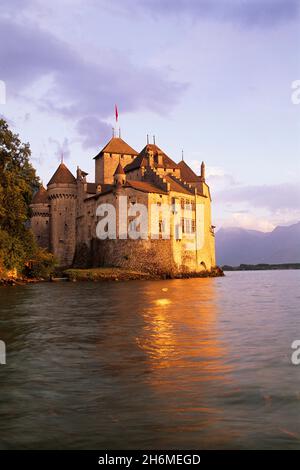 Chillon Castle, Lake Geneva, Switzerland Stock Photo