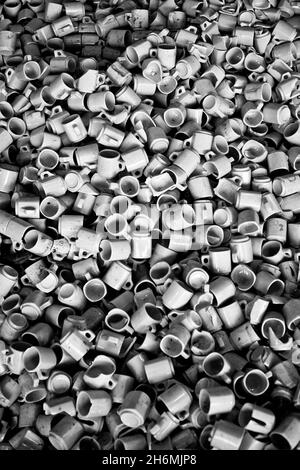 cups of coffee broken B/W Stock Photo