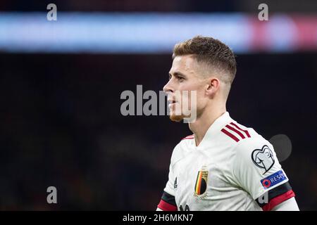 Cardiff, Wales, UK. 16th Nov, 2021. Thorgan Hazard of Belgium during the World Cup 2022 group qualification match between Wales and Belgium at the Cardiff City Stadium. Credit: Mark Hawkins/Alamy Live News Stock Photo