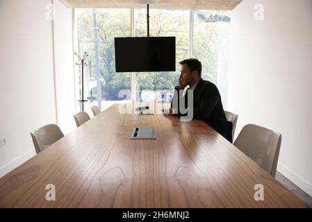 Interior view of empty conference room Stock Photo