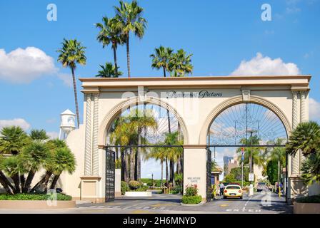 Entrance to Paramount Studios, Melrose Avenue, Hollywood, Los Angeles, California, United States of America