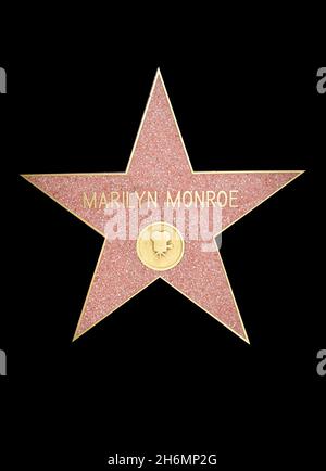 Marilyn Monroe star, Hollywood Walk of Fame, Hollywood Boulevard, Hollywood, Los Angeles, California, United States of America Stock Photo
