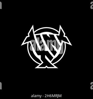 XN Monogram logo letter with triangle shield and circle shape style design on isolated background. Triangle monogram logo, shield monogram logo, trian Stock Vector