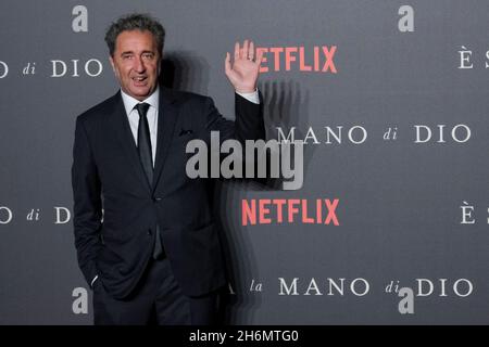 Naples' Metropolitan Cinema will host the premiere of Paolo Sorrentino's 'It was the hand of God', the film that won the Silver Lion Grand Jury Prize at the Venice Film Festival and was nominated by Italy for an Oscar for Best International Film. In picture Paolo Sorrentino Stock Photo