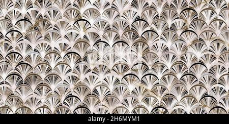 Geometric pattern luxury gray background with circle overlapping and marble texture Stock Vector