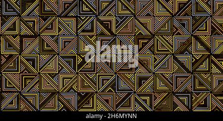 Geometric pattern with square shape dark background retro style Stock Vector