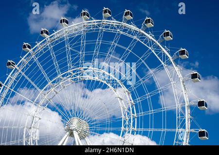 The Wheel at ICON Amusement Park stands over 400 feet with a view from 360 degrees. A Ferris wheel ride and attraction for many tourists in Florida Stock Photo