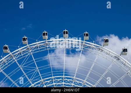 The Wheel at ICON Amusement Park stands over 400 feet with a view from 360 degrees. A Ferris wheel ride and attraction for many tourists in Florida Stock Photo