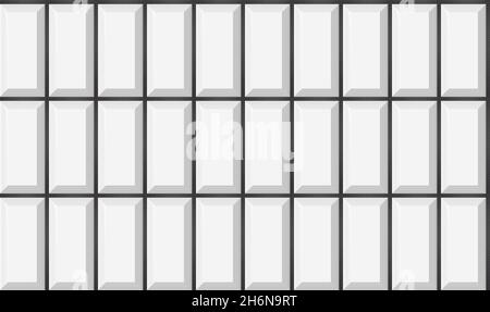 White vertical subway tile seamless pattern. Wall with brick texture. Vector geometric background design Stock Vector
