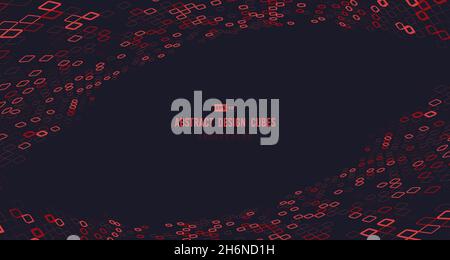 Abstract red cube design of mega geometric pattern style swirl template. Overlapping with futuristic design background. Stock Vector