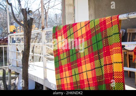House colorful blanket texture and background Stock Photo
