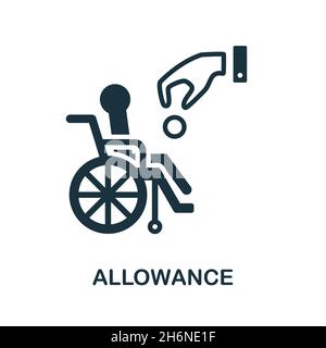 Allowance icon. Monochrome sign from crisis collection. Creative Allowance icon illustration for web design, infographics and more Stock Vector