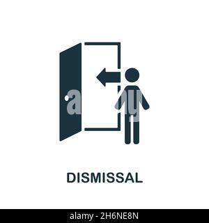 Dismissal icon. Monochrome sign from crisis collection. Creative Dismissal icon illustration for web design, infographics and more Stock Vector