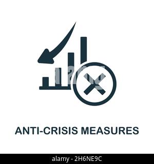 Anti-Crisis Measures icon. Monochrome sign from crisis collection. Creative Anti-Crisis Measures icon illustration for web design, infographics and Stock Vector