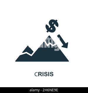 Crisis icon. Monochrome sign from crisis collection. Creative risis icon illustration for web design, infographics and more Stock Vector